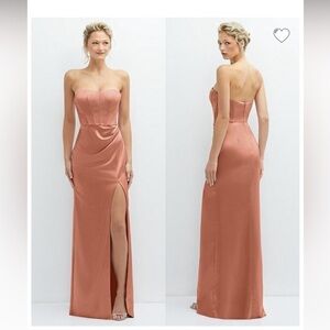 After 6 Strapless Corset Maxi Dress Copper Penny Size 2 NWT